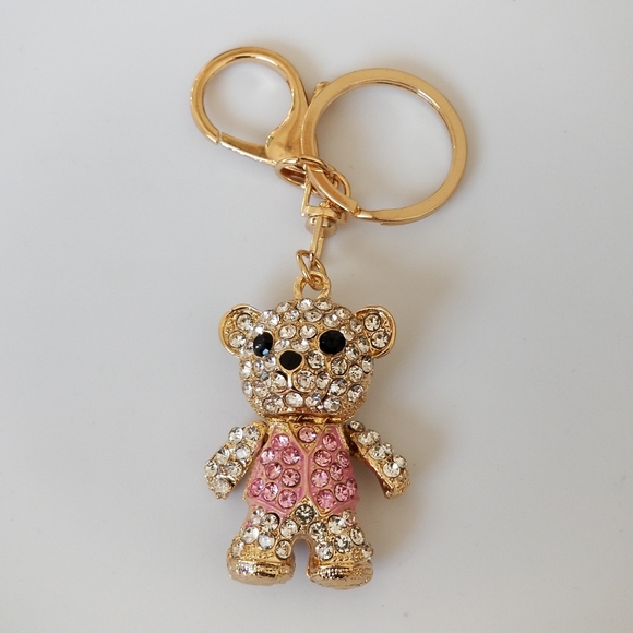 Keychain Jeweled Sparkly Owl Elephant Bear Bling - Picture 4 of 10